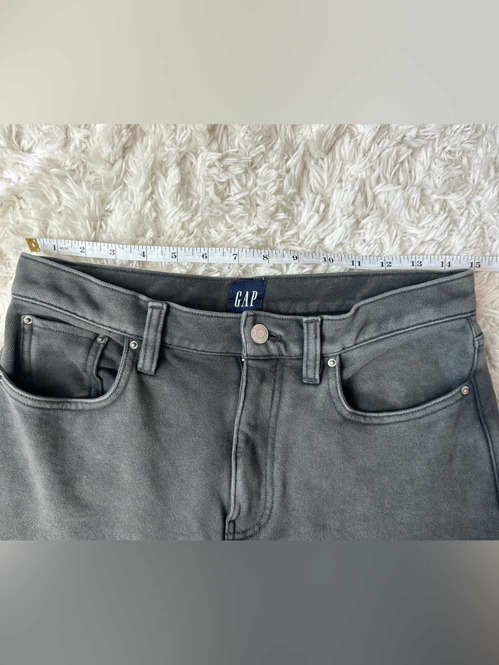 GAP Dark Grey Heavyweight French Terry Wide-Leg Sweatpant Jeans | SIZE S - Picture 5 of 9